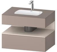 Duravit Collection One lavabo à encastrer avec meuble sous-vasque en console, 800x550x600mm, niche Taupe Matt, QA4785091430000, Couleur: Basalte mat