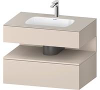 Duravit Qatego lavabo encastré avec meuble sous-lavabo en console, 800x550x600mm, niche Taupe Supermatt, QA4785083830010, Couleur: Taupe Supermatt/avec Ã©clairage de niche