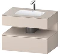 Duravit Qatego lavabo encastré avec meuble sous-lavabo en console, 800x550x600mm, niche taupe mat, QA4785091910010, Couleur: Taupe mat/avec Ã©clairage de niche