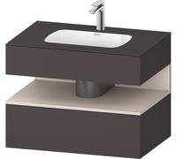 Duravit Collection One lavabo à encastrer avec meuble sous-vasque en console, 800x550x600mm, niche Taupe Matt, QA4785091800000, Couleur: supermatt en graphite
