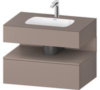 Duravit Qatego lavabo encastré avec meuble sous-lavabo en console, 800x550x600mm, niche basalte mat, QA4785043430010, Couleur: basalte mat/avec Ã©clairage de niche