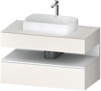 Duravit Collection One Meuble sous-vasque sur console, 1 tiroir, 1 tiroir, découpe au centre, 1000x550x600mm, niche blanc mat, QA4731018840000, Couleur: Blanc Supermatt