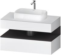 Duravit Collection One Meuble sous-vasque sur console, 1 tiroir, 1 tiroir, découpe au centre, 1000x550x600mm, niche graphite super mate, QA4731080180000, Couleur: Blanc Mat