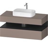 Duravit Collection One Meuble sous-vasque sur console, 1 tiroir, 1 tiroir, découpe au centre, 1200x550x600mm, niche chêne noir, QA4732016430010, Couleur: basalte mat/avec Ã©clairage de niche