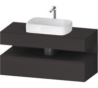 Duravit Collection One Meuble sous-vasque sur console, 1 tiroir, 1 tiroir, découpe au centre, 1200x550x600mm, niche graphite super mate, QA4732080800010, Couleur: Graphite supermat/avec Ã©clairage de 