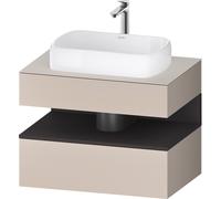 Duravit Collection One Meuble sous-vasque sur console, 1 tiroir, 1 tiroir, découpe au centre, 800x550x600mm, niche graphite super mate, QA4730080910000, Couleur: Taupe mat