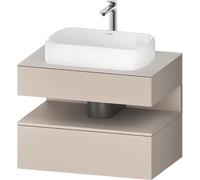 Duravit Collection One Meuble sous-vasque sur console, 1 tiroir, découpe au centre, 800x550x600mm, niche taupe mat, QA4730091910000, Couleur: Taupe mat