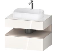 Duravit Collection One Meuble sous-vasque sur console, 1 tiroir, découpe au centre, 800x550x600mm, niche taupe mat, QA4730091220000, Couleur: Blanc brillant