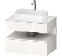 Duravit Collection One Meuble sous-vasque sur console, 1 tiroir, découpe au centre, 800x550x600mm, niche blanc supermat, QA4730084220000, Couleur: Blanc brillant