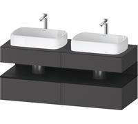 Duravit Collection One Meuble sous-vasque sur console, 2 tiroirs, 2 découpes, 1400x550x600mm, crédence en chêne noir, QA4767016490000, Couleur: Graphite mat
