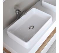 Duravit Vasque à poser Qatego 2383500079 sans trou de robinetterie ni trop-plein blanc brillant