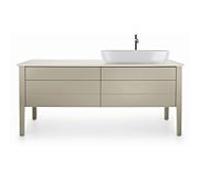 Duravit console de lavabo Luv Duravit 178,3x59,5 cm, droite, structure blanche, en pierre de quartz, découpe 2000