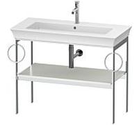 Duravit Console de meuble-lavabo tulipe blanche WT4547B3636 98,4 x 45 cm Blanc satiné à poser au sol en métal 2 porte-serviettes
