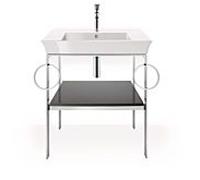 Duravit Console lavabo White Tulip WT4546BH2H2 68,4 x 45 cm, gris pierre brillant, sur pied, métal, 2 porte-serviettes