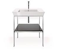 Duravit Console pour lavabo White Tulip WT45400H2H2 68,4 x 45 cm, gris pierre brillant, sur pied, métal