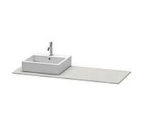 Duravit console XSquare XS060GL0707 140x55cm, avec découpe 2000 , gauche, gris béton mat