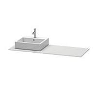 Duravit Console XSquare XS060GL3636 140x55cm, avec 1 découpe, gauche, blanc mat