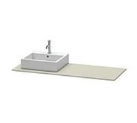 Duravit Console XSquare XS060GL6060 140x55cm, avec 1 découpe, gauche, satin taupe