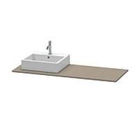 Duravit Console XSquare XS060GL9090 140x55cm, avec 1 découpe, gauche, Flanelle Gris satiné mat