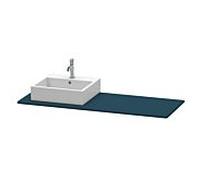 Duravit console XSquare XS060GL9898 140x55cm, avec découpe 2000 , gauche, bleu nuit satiné mat