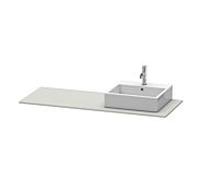 Duravit console XSquare XS060GR0707 140x55cm, avec découpe 2000 , droite, gris béton mat
