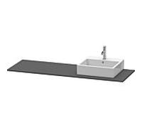 Duravit Console XSquare XS060HR4949, 1 découpe à droite, 1600x16x550mm, Décor graphite mat