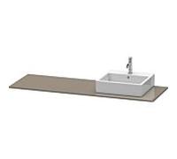 Console Duravit XSquare 060H, 1600x 550 mm, 1 dÃ©coupe Ã droite, Couleur (avant/corps): Laque haute brillance Gris Flanelle - XS060HR8989