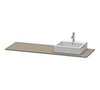 Duravit Plan de toilette XSquare XS060HR9090 160x55 cm, 1 découpe à droite, Flanelle gris soie mat