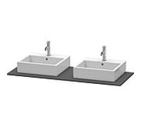 Duravit Console XSquare XS063GB4949 140x55cm, avec deux découpes, graphite mat