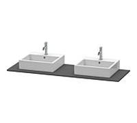 Duravit – Console XSquare 063H XS063HB4949 – 1600x550 mm – 2 découpes – Décor graphite mat