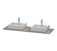 DURAVIT XSquare - Console avec 2 découpes pour lavabos 1600x16x550mm gris flanelle brillant/gris flanelle brillant