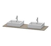 Duravit console XSquare XS063HB9090 160x55cm, avec deux découpes, Flannel Grey seidenmatt