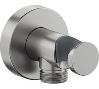 Duravit coude de raccordement mural, rosace ronde, 55x102mm, UV0630009070, Couleur: acier inoxydable brossé