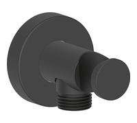 Duravit Coude de raccordement pour flexible avec support douchette Noir mat - rosace ronde - UV0630009046