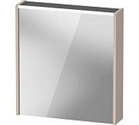 Duravit Armoire à glace D‑Code DC7105L18180000 650x700 mm Taupe mat avec éclairage et prise