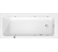 Duravit D-Code baignoire balnéo, 1600x700mm, 1 pente de dossier, Jet Project, rectangulaire, écoulement au pied, blanc brillant, 760669000JP1000