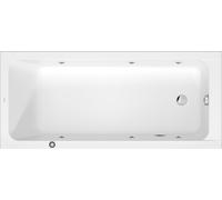 Duravit D-Code baignoire balnéo, 1750x750mm, 1 pente de dossier, Jet Project, rectangulaire, écoulement au pied, blanc brillant, 760671000JP1000