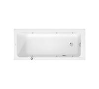 Duravit D-Code baignoire balnéo, 1600x700mm, 1 pente de dossier, Jet Project, rectangulaire, écoulement au pied, blanc brillant, 760669000JP1000