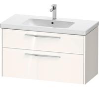 Duravit D-Code bâti-support pour lavabo, 1 tiroir, 1 tiroir, 984x460mm, découpe siphon, avec poignée, DC4673010220000, Couleur: Corps blanc brillant, Poignée chrome brillant