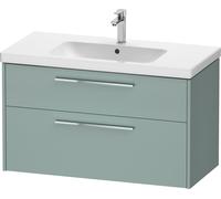 Duravit D-Code bâti-support pour lavabo, 1 tiroir, 1 tiroir, 984x460mm, découpe siphon, avec poignée, DC4673010HG0000, Couleur: Corps vert fjord mat, Poignée chrome brillant