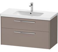 Duravit D-Code bâti-support pour lavabo, 1 tiroir, 1 tiroir, 984x460mm, découpe siphon, avec poignée, DC4673010430000, Couleur: corps basalte mat, Poignée chrome brillant