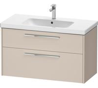 Duravit D-Code bâti-support pour lavabo, 1 tiroir, 1 tiroir, 984x460mm, découpe siphon, avec poignée, DC4673010910000, Couleur: Corps taupe mat, Poignée chrome brillant