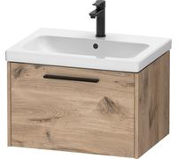 Duravit D-Code bâti-support pour lavabo, 1 tiroir, 634x460mm, avec poignée, DC46660BD550000, Couleur: Carcasa de roble jaspeado, tirador negro diamante mate
