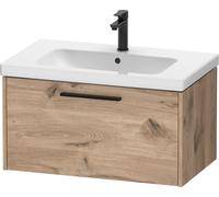 Duravit D-Code bâti-support pour lavabo, 1 tiroir, 784x460mm, avec poignée, DC46670BD550000, Couleur: Carcasa de roble jaspeado, tirador negro diamante mate