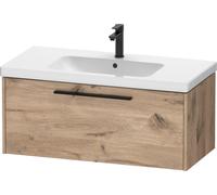 Duravit D-Code bâti-support pour lavabo, 1 tiroir, 984x460mm, avec poignée, DC46680BD550000, Couleur: Carcasa de roble jaspeado, tirador negro diamante mate