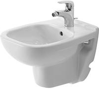 Duravit D-Code bidet mural Compact, avec trou pour robinetterie, avec trop-plein, 350x480x350mm, blanc brillant, 2237150000