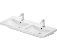 Duravit D-Code double lavabo, avec 2 trous pour robinets, avec trop-plein, 1200x480x165mm, blanc brillant, 24001200002