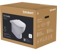 Duravit D-Code Ensemble de WC au sol, siège de WC à fermeture automatique inclus, 570x370x400mm, blanc brillant, 40370900A1