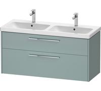 Duravit D-Code Ensemble pour meuble, lavabo pour meuble avec meuble sous-vasque suspendu, 1184x460x555mm, DC0295010HG0000, Couleur: Corps vert fjord mat, Poignée chrome brillant