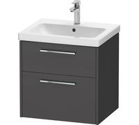 Duravit D-Code ensemble pour meuble, lavabo pour meuble avec meuble sous-vasque suspendu, 584x460x555mm, DC0292010490000, Couleur: corps graphite mat, Poignée chrome brillant